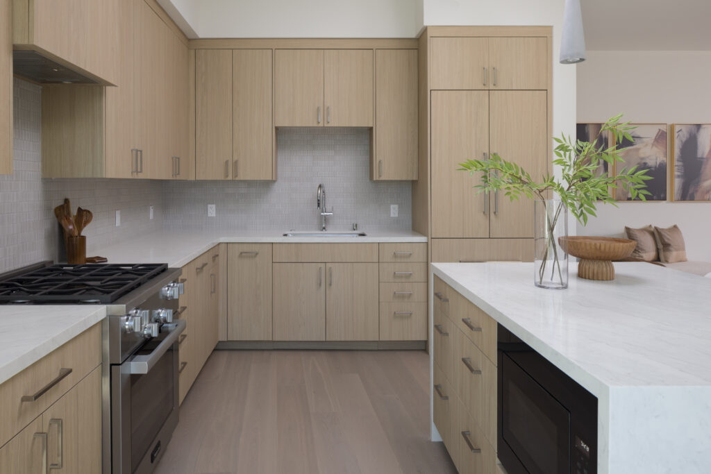 Close-up of custom cabinetry and quality hardware detailing